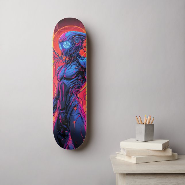 Cyborg Warrior Skateboard (Wandkunst)