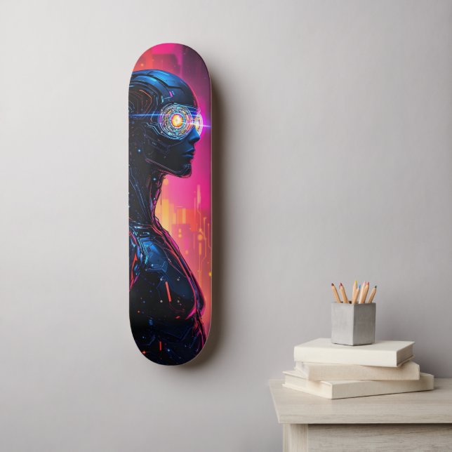 Cyborg Warrior Skateboard (Wandkunst)