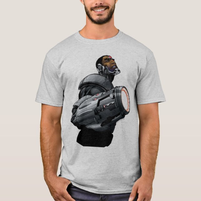 Cyborg & Weapon Bust T-Shirt (Vorderseite)