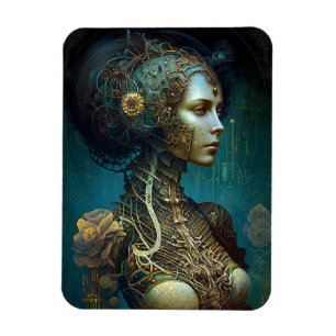 Cyborg Woman Fantasy Sci-Fi Art Magnet