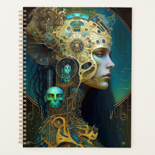 Cyborg Woman Fantasy Sci-Fi Art Planner Planer