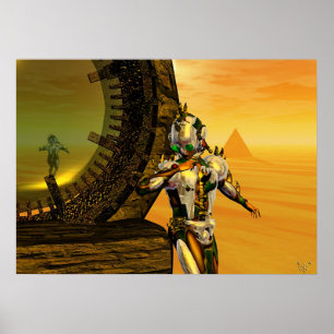CYBORTITAN IN WÜSTE DER HYPERION-Science Fiction Poster