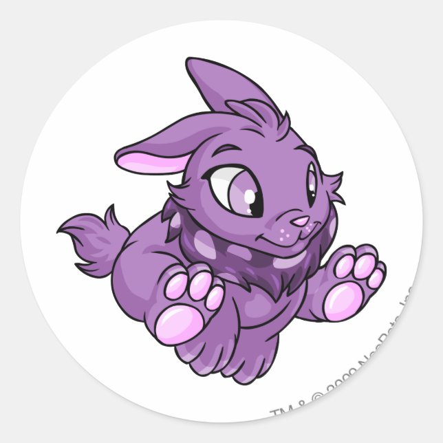Cybunny Lila Runder Aufkleber (Vorderseite)