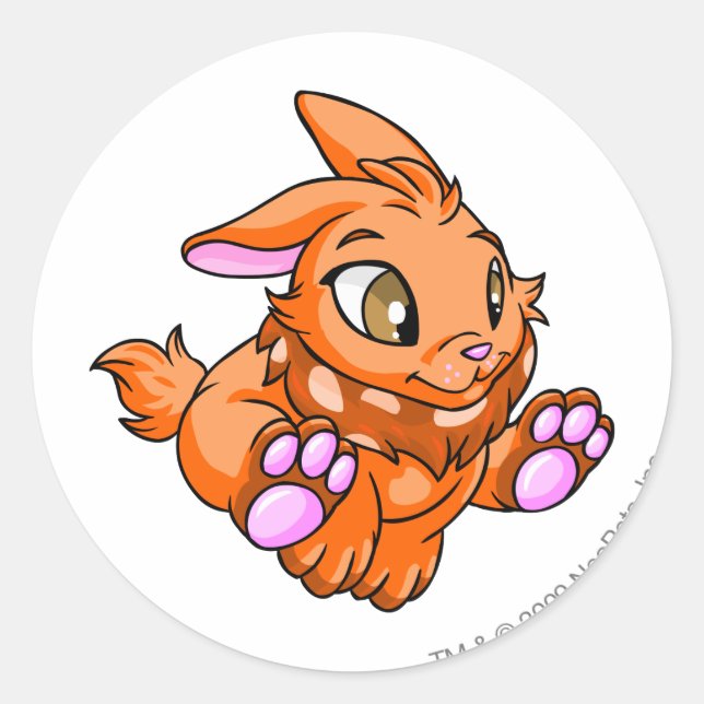 Cybunny Orange Runder Aufkleber (Vorderseite)
