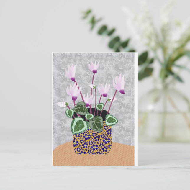 Cyclamen Postcard Postkarte (Stehend Vorderseite)
