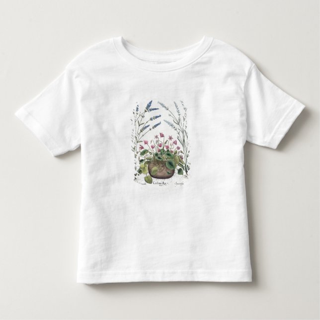 Cyclamen und Lavendel: 1.Cyclamen Romanum; 2.Spica Kleinkind T-shirt (Vorderseite)