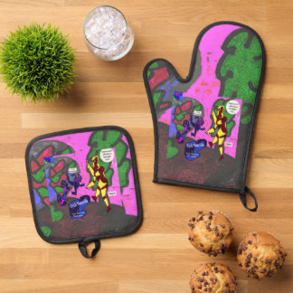 Cycle Mantrella 2 Oven Mitt und Pot Holder Ofenhandschuh & Topflappen-Set
