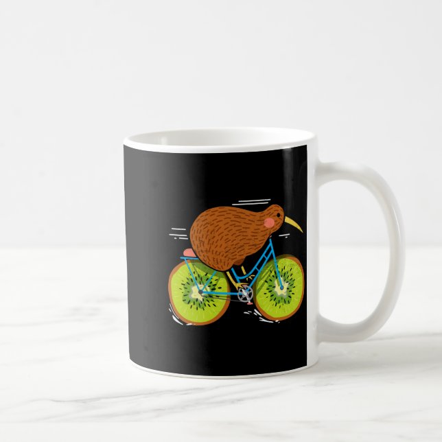 Cycle New Zealand Funny Kiwi On A Bicycle Design I Kaffeetasse (Rechts)