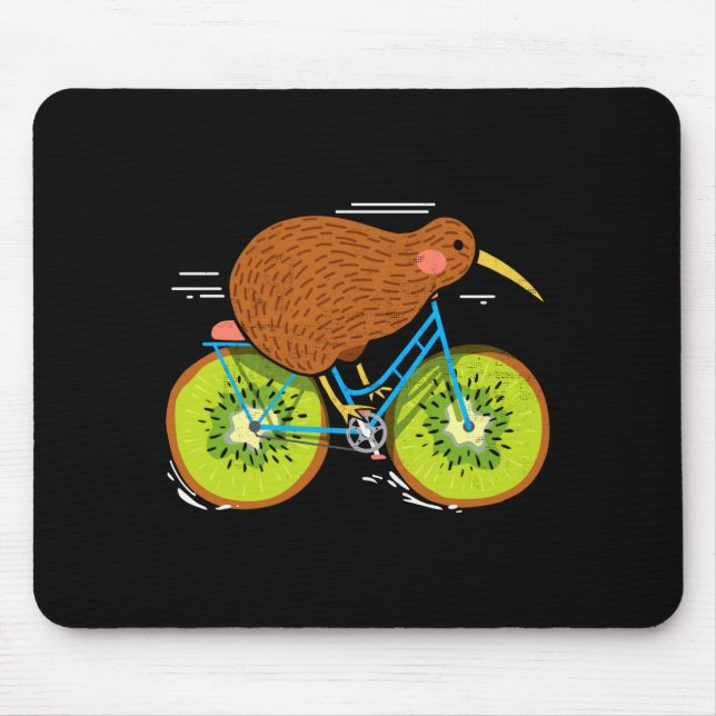 Cycle New Zealand Funny Kiwi On A Bicycle Design I Mousepad (Vorne)