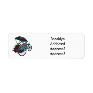 Cycle Rickshaw Cartoon Illustration