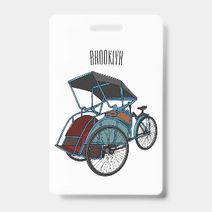 Cycle Rickshaw Cartoon Illustration Ausweis