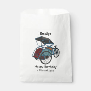 Cycle Rickshaw Cartoon Illustration Geschenktütchen