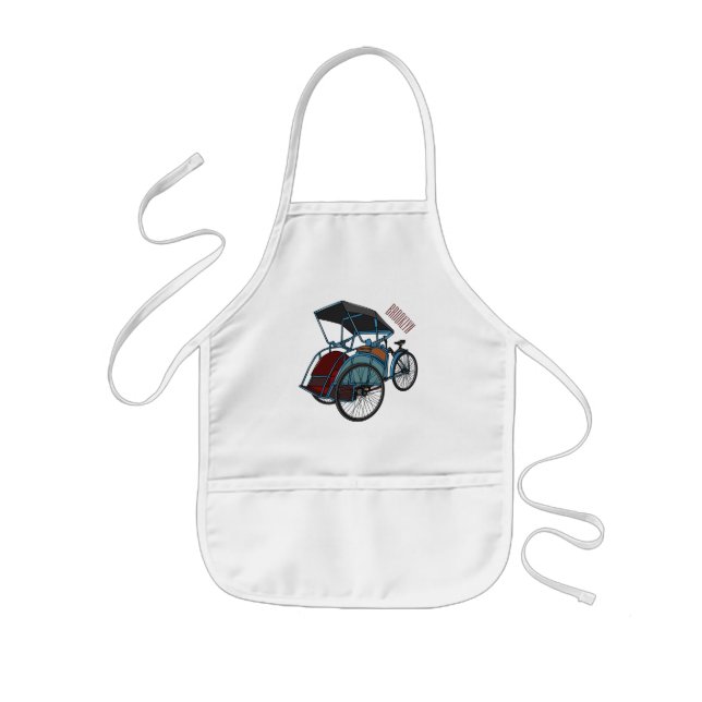 Cycle Rickshaw Cartoon Illustration Kinderschürze (Vorne)
