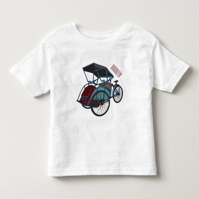 Cycle Rickshaw Cartoon Illustration Kleinkind T-shirt (Vorderseite)