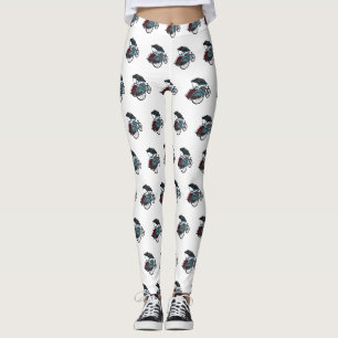 Cycle Rickshaw Cartoon Illustration Leggings