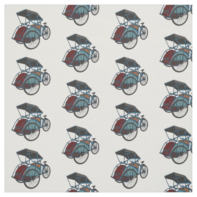 Cycle Rickshaw Cartoon Illustration Stoff (Muster)