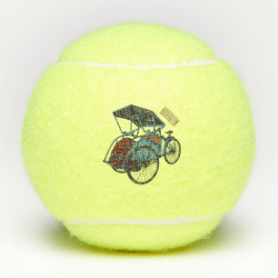Cycle Rickshaw Cartoon Illustration Tennisbälle
