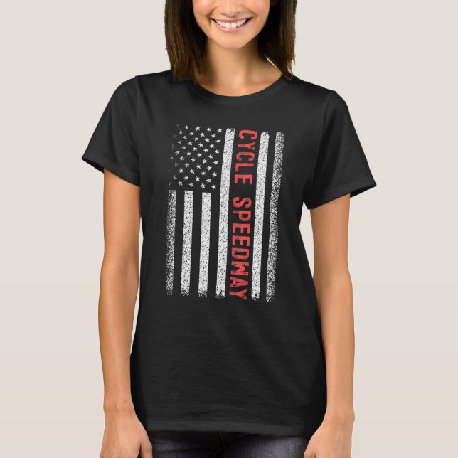 Cycle Speedway American Flag 4. Juli T-Shirt (Vorderseite)