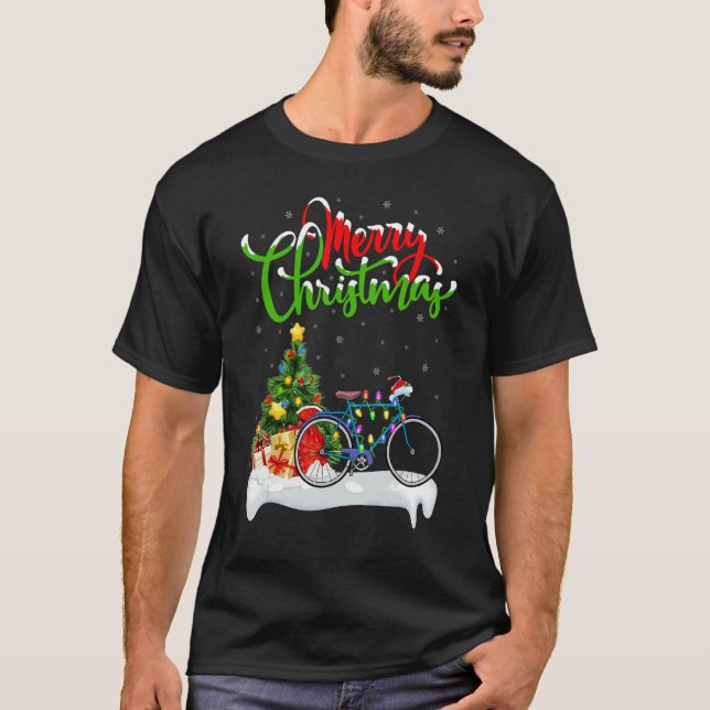 Cycle   Xmas Decorations Santa Cycle Christmas T-Shirt (Vorderseite)