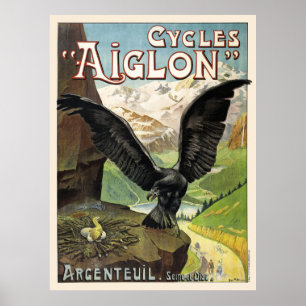 Cycles Aiglon Vintag Advertising Poster Frankreich