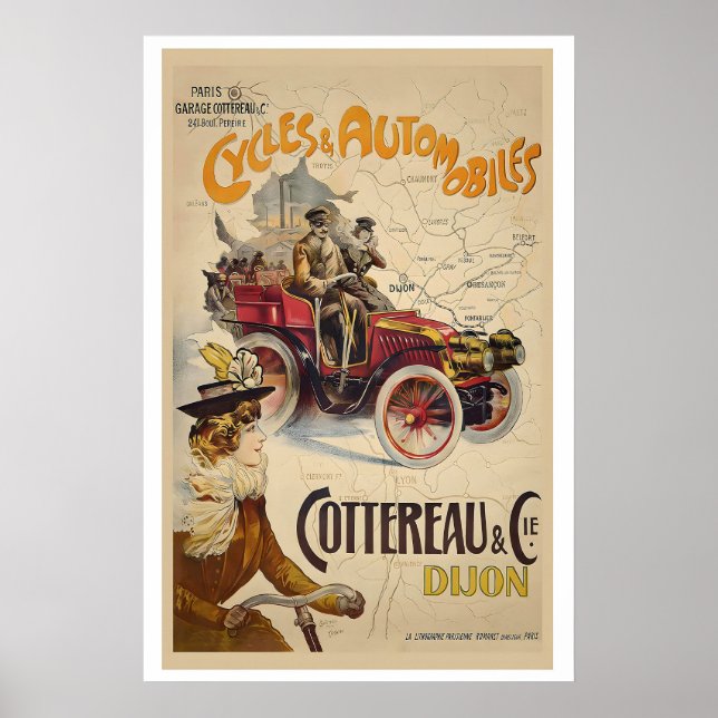 Cycles and Automobiles Cottereau et Cie, Dijon Poster (Vorne)