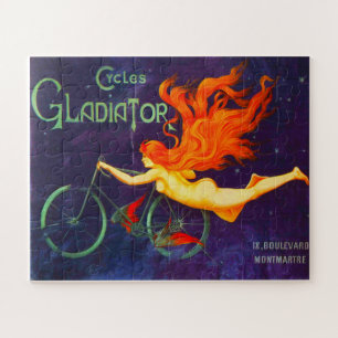 Cycles Gladiator Vintag French Cycling Ad Poster Puzzle