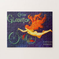Cycles Gladiator Vintag French Cycling Ad Poster