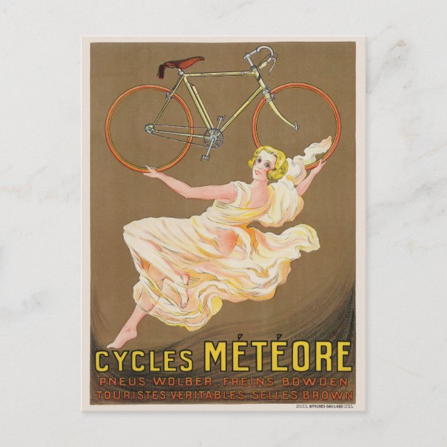Cycles Météore Vintage Poster 1926 Postkarte (Vorderseite)