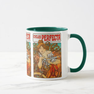 Cycles Perfecta, Alphonse Mucha Art Nouveau Tasse