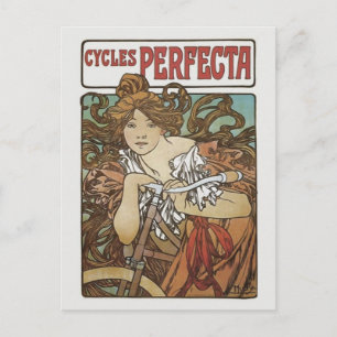 Cycles Perfecta, Alphonse Mucha Jugendstil Postkarte