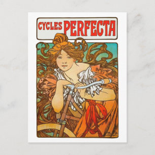 Cycles Perfecta, Alphonse Mucha Jugendstil Postkarte