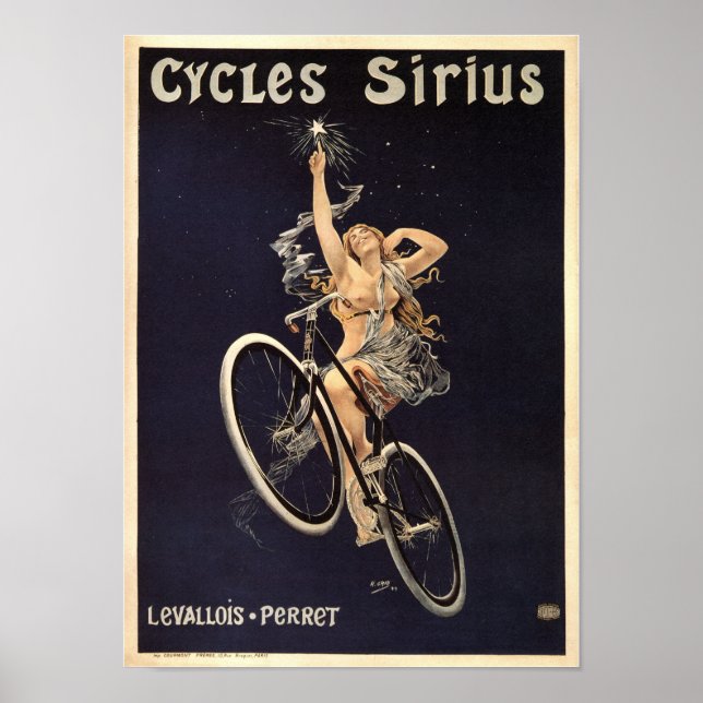 Cycles Sirius, Frankreich, Vintages Fahrradposter Poster (Vorne)