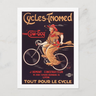 Cycles Tnomed "Der Cowboy" Vintage französische Fa Postkarte