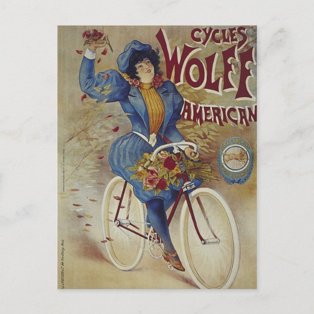 Cycles Wolff American Bicycle Poster Postkarte (Vorderseite)