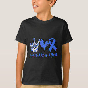 Cyclic Vomiting Syndrome Blaues Band Frieden Liebe T-Shirt