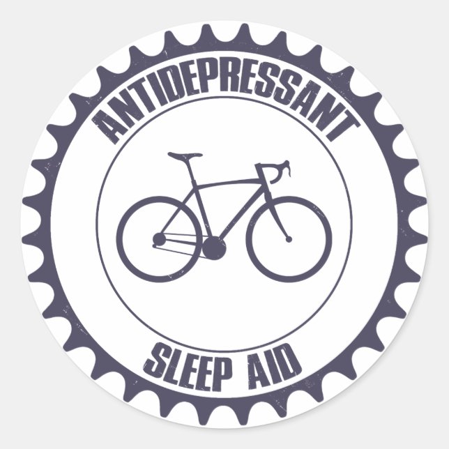 Cycling Antidepressivum, Schlafhilfe Runder Aufkleber (Vorderseite)