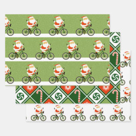 Cycling Bicycle Holiday Gift Geschenkpapier Set