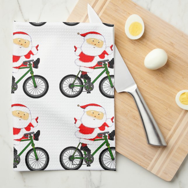 Cycling Christmas Handtuch (Viertel Falte)