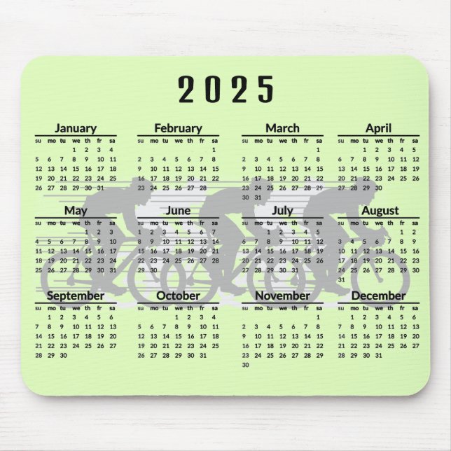 Cycling Design 2025 Calendar Mouse Pad Mousepad (Vorne)