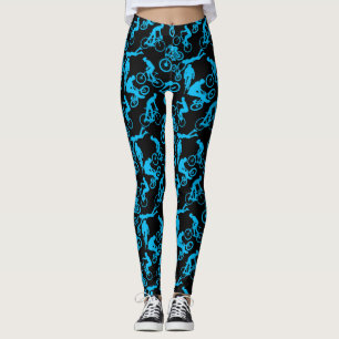 Cycling Freestyles Pattern.b x4 Black BG Leggings