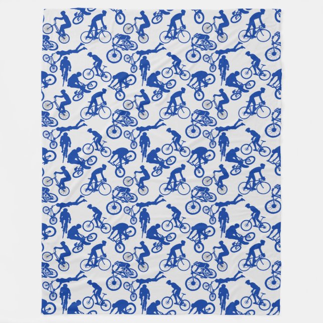 Cycling Freestyles Pattern.w x4 OffWhite BG Fleecedecke (Vorderseite)