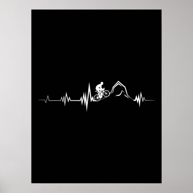 Cycling Heartbeat Racing Bicycle Mountain Bike Poster (Vorne)