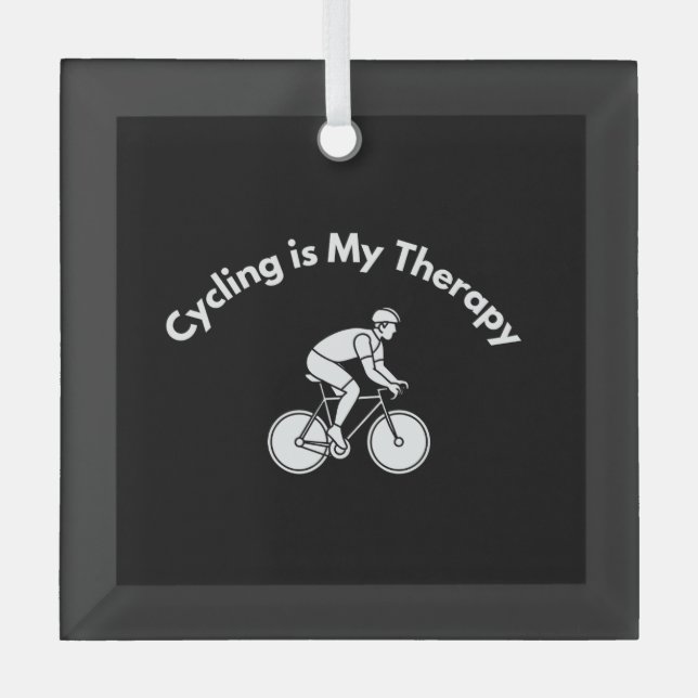 Cycling is My Therapy Ornament Aus Glas (Vorderseite)