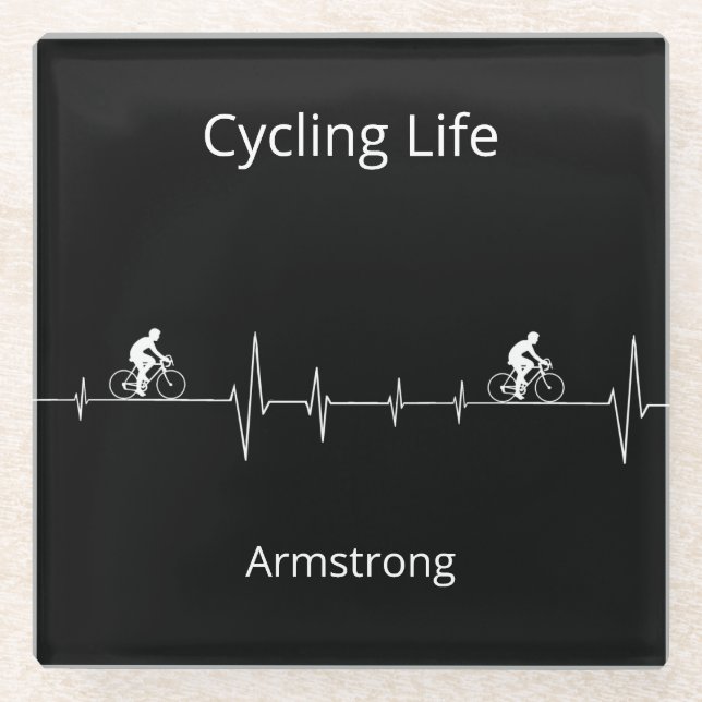 Cycling Life, Heartbeat anpassbar Glasuntersetzer (Vorderseite)