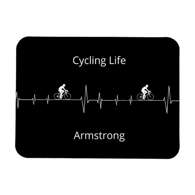 Cycling Life, Heartbeat anpassbar Magnet (Horizontal)