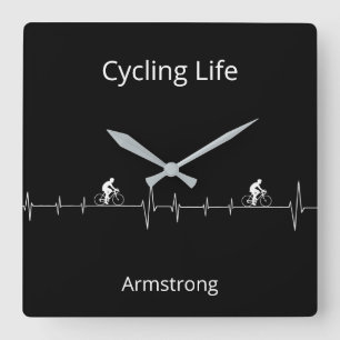 Cycling Life, Heartbeat anpassbar Quadratische Wanduhr