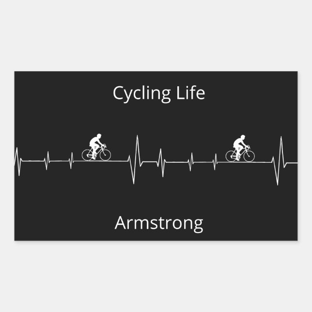 Cycling Life, Heartbeat anpassbar Rechteckiger Aufkleber (Vorderseite)