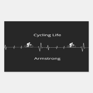 Cycling Life, Heartbeat anpassbar Rechteckiger Aufkleber