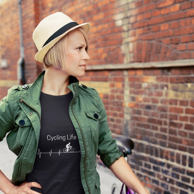 Cycling Life, Heartbeat anpassbar T-Shirt (Von Creator hochgeladen)