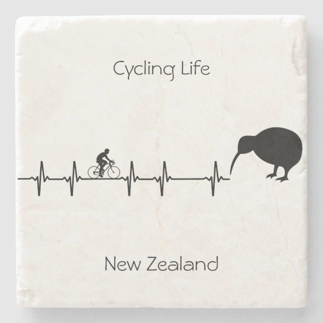 Cycling Life, Neuseeland anpassbar Steinuntersetzer (Vorderseite)